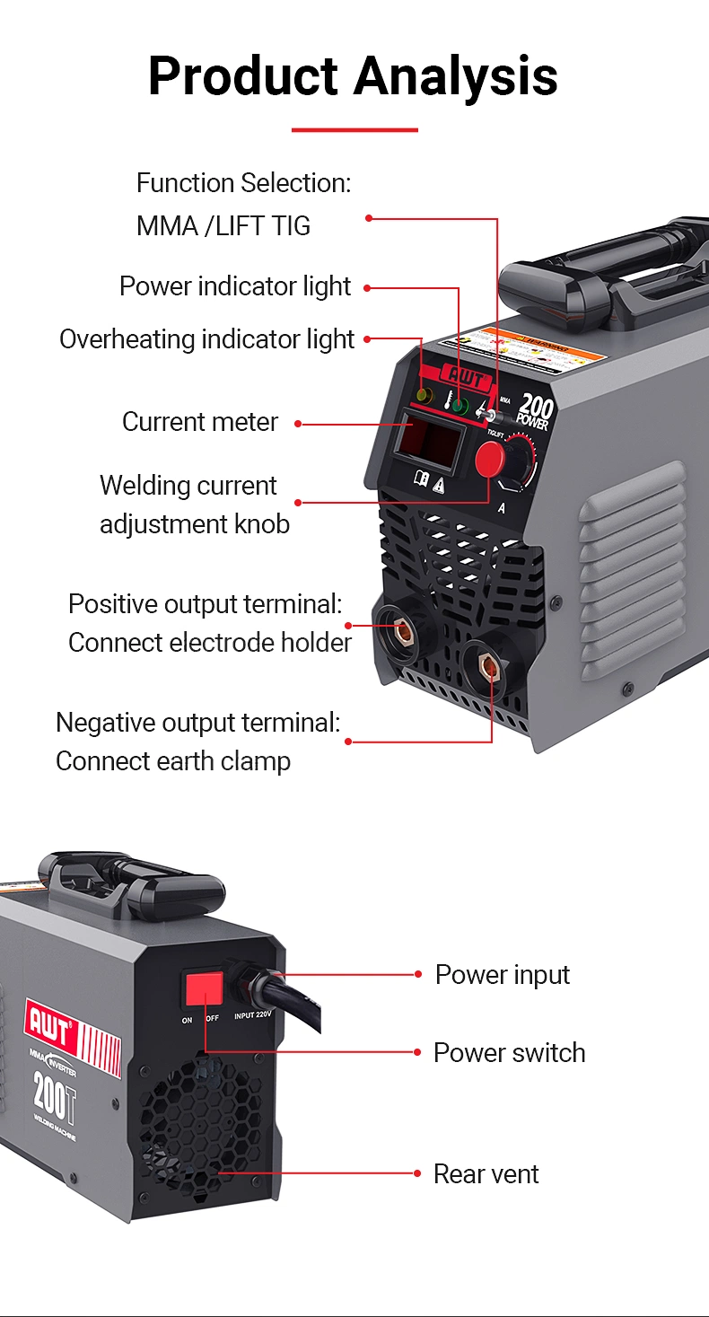 MMA66-200t 220V Good Quality Welding Digital Samrt Machine for Workshops